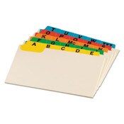 Oxford™ Manila Index Card Guides with Laminated Tabs, 1/5-Cut Top Tab, A to Z, 5 x 8, Manila, 25/Set Item: OXF05827