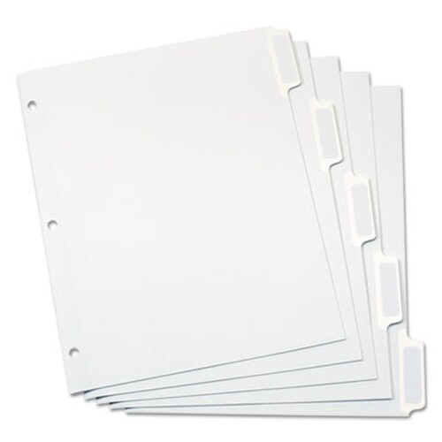 Oxford™ Custom Label Tab Dividers with Self-Adhesive Tab Labels, 5-Tab, 11 x 8.5, White, 25 Sets Item: OXF11314