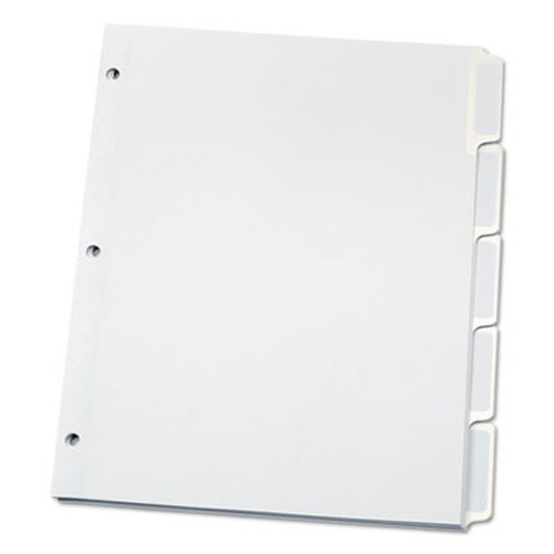 Oxford™ Custom Label Tab Dividers with Self-Adhesive Tab Labels, 5-Tab, 11 x 8.5, White, 25 Sets Item: OXF11314