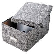 Oxford™ Reinforced Board Card File, Lift-Off Cover, Holds 1,200 5 x 8 Cards, 8.13 x 11 x 5.75, Black/White Item: OXF40590