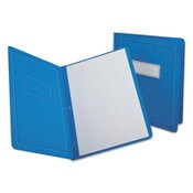 Oxford™ Title Panel and Border Front Report Cover, 3-Prong Fastener, Panel and Border Cover, 0.5" Cap, 8.5 x 11, Light Blue, 25/Box Item: OXF52501