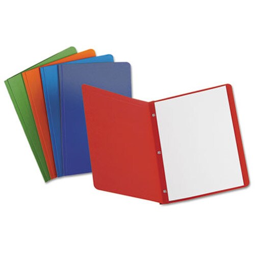 Oxford™ Title Panel and Border Front Report Cover, Three-Prong Fastener, 0.5" Capacity, 8.5 x 11, Assorted/Assorted, 25/Box Item: OXF52513