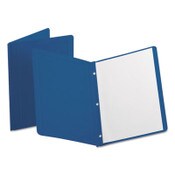 Oxford™ Title Panel and Border Front Report Cover, Three-Prong Fastener, 0.5" Capacity, Dark Blue/Dark Blue, 25/Box Item: OXF52538