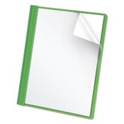 Oxford™ Clear Front Standard Grade Report Cover, Three-Prong Fastener, 0.5" Capacity, 8.5 x 11, Clear/Green, 25/Box Item: OXF55807