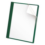 Oxford™ Clear Front Report Cover, Three-Prong Fastener, 0.5" Capacity, 8.5 x 11, Clear/ Hunter Green, 25/Box Item: OXF55856