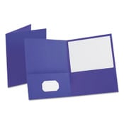 Oxford™ Leatherette Two Pocket Portfolio, 8.5 x 11, Purple/Purple, 10/Pack Item: OXF57583