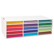 Pacon® Classroom Keepers Letter-Size Construction Paper Sorter/Storage Box, 15 Compartments, 29.25 x 12.88 x 9.38, White Item: PAC001310