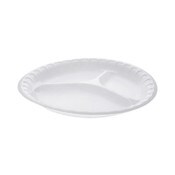 Pactiv Evergreen Placesetter Satin Non-Laminated Foam Dinnerware, 3-Compartment Plate, 10.25" dia, White, 540/Carton Item: PCT0TH10044000Y