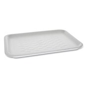 Pactiv Evergreen Supermarket Tray, #2S, 10.75 x 5.5 x 1.2, White, Foam, 500/Carton Item: PCT51P102S