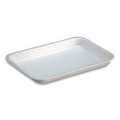 Pactiv Evergreen Supermarket Tray, #17S, 8.3 x 4.8 x 0.65, White, Foam, 1,000/Carton Item: PCT51P117S
