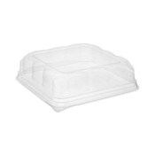 Pactiv Evergreen Recycled Container Lid, Dome Lid for 6 x 6 Brownie Container, 7.5 x 7.5 x 2.02, Clear, Plastic, 195/Carton Item: PCT75S20SDOME