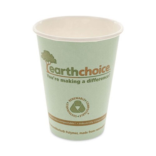 Pactiv Evergreen EarthChoice Compostable Paper Cup, 12 oz, Teal, 1,000/Carton Item: PCTDPHC12EC