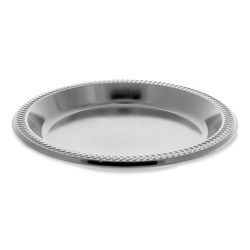 Pactiv Evergreen Meadoware Impact Plastic Dinnerware, Plate, 10.25" dia, Black, 500/Carton Item: PCTMI10EY