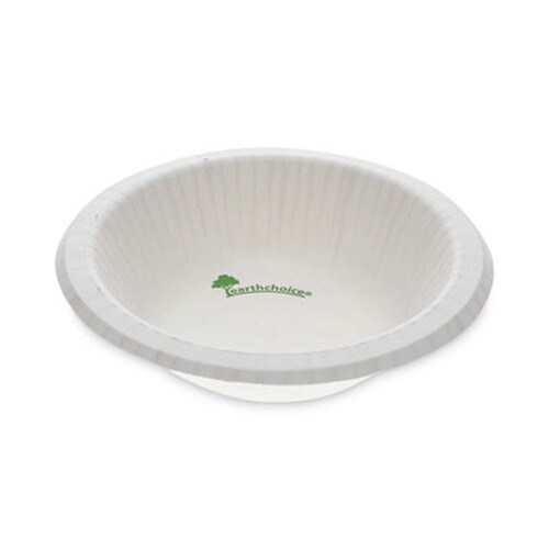 Pactiv Evergreen EarthChoice Pressware Compostable Dinnerware, Bowl, 12 oz, White, 750/Carton Item: PCTPSB12EC