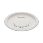 Pactiv Evergreen EarthChoice Pressware Compostable Dinnerware, Plate, 6" dia, White, 750/Carton Item: PCTPSP06EC
