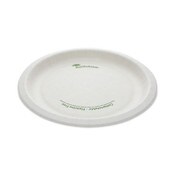 Pactiv Evergreen EarthChoice Pressware Compostable Dinnerware, Plate, 9" dia, White, 450/Carton Item: PCTPSP09EC