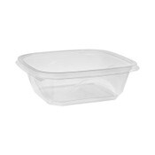 Pactiv Evergreen EarthChoice Square Recycled Bowl, 32 oz, 7 x 7 x 2, Clear, Plastic, 300/Carton Item: PCTSAC0732
