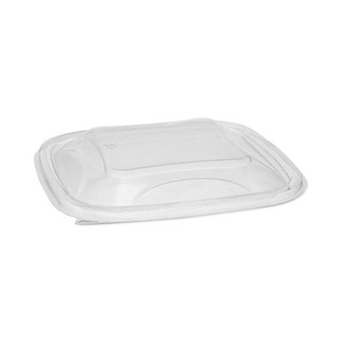 Pactiv Evergreen EarthChoice Recycled PET Container Lid, For 24-32 oz Container Bases, 7.38 x 7.38 x 0.82, Clear, Plastic, 300/Carton Item: PCTSACLD07