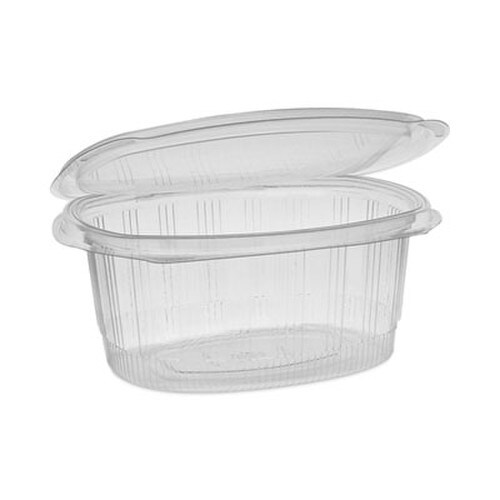 Pactiv Evergreen EarthChoice Recycled PET Hinged Container, 32 oz, 7.31 x 5.88 x 3.25, Clear, Plastic, 280/Carton Item: PCTYCA910320000