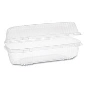 Pactiv Evergreen ClearView SmartLock Hinged Lid Container, Hoagie Container, 27 oz, 9.25 x 4.5 x 3, Clear, Plastic, 250/Carton Item: PCTYCI81049