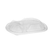 Pactiv Evergreen ClearView MealMaster Lid with Fog Gard Coating, Large 2-Compartment Dome Lid, 9.38 x 8 x 1.25, Clear, Plastic, 252/Carton Item: PCTYCN8467H00D0