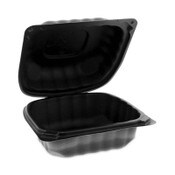 Pactiv Evergreen EarthChoice SmartLock Microwavable MFPP Hinged Lid Container, 5.75 x 5.95 x 3.1, Black, Plastic, 400/Carton Item: PCTYCNB06000000