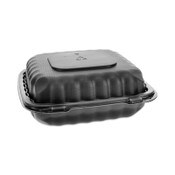 Pactiv Evergreen EarthChoice SmartLock Microwavable MFPP Hinged Lid Container, 8.31 x 8.35 x 3.1, Black, Plastic, 200/Carton Item: PCTYCNB08010000