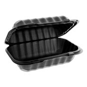 Pactiv Evergreen EarthChoice SmartLock Microwavable MFPP Hinged Lid Container, 9 x 6 x 3.25, Black, Plastic, 270/Carton Item: PCTYCNB80961000