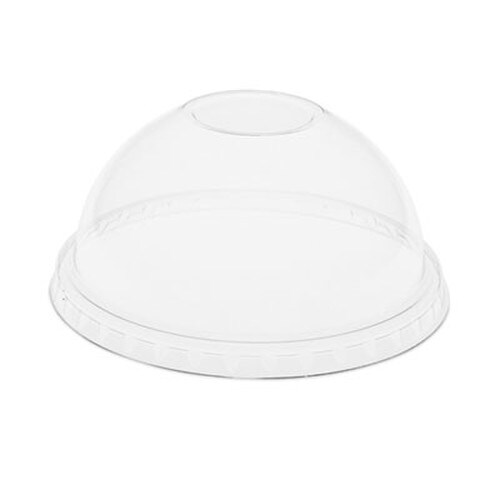 Pactiv Evergreen EarthChoice Strawless RPET Lid, Dome Lid, Clear, Fits 12 oz to 24 oz "B" Cups, Clear, 1,020/Carton Item: PCTYPDL24CNH