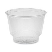 Pactiv Evergreen EarthChoice Recycled Clear Plastic Sundae Dish, 8 oz, 4" dia x 3"h, Clear, 60/Bag, 15 Bags/Carton Item: PCTYPS8C