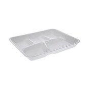 Pactiv Evergreen Foam School Trays, 5-Compartment Tray, 8.25 x 10.5 x 1, White, 500/Carton Item: PCTYTH10500SGBX