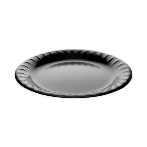 Pactiv Evergreen Placesetter Deluxe Laminated Foam Dinnerware, Plate, 9" dia, Black, 500/Carton Item: PCTYTKB00090000