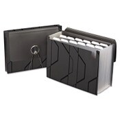 Pendaflex® Sliding Cover Expanding File, 4" Expansion, 13 Sections, Cord/Hook Closure, 1/6-Cut Tabs, Letter Size, Black Item: PFX02327
