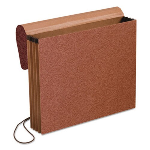 Pendaflex® Standard Expanding Wallet with Fiber Gussets, 3.5" Expansion, 1 Section, Elastic Cord Closure, Letter Size, Red Fiber Item: PFX1053ELOX