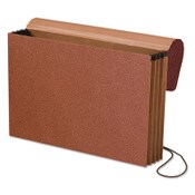 Pendaflex® Standard Expanding Wallet with Fiber Gussets, 3.5" Expansion, 1 Section, Elastic Cord Closure, Legal Size, Red Fiber Item: PFX1056ELOX
