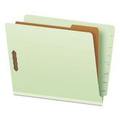Pendaflex® End Tab Classification Folders, 1.75" Expansion, 1 Divider, 4 Fasteners, Letter Size, Pale Green Exterior, 10/Box Item: PFX23214