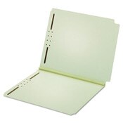 Pendaflex® Dual-Tab Pressboard Fastener Folder, 2" Expansion, 2 Fasteners, Letter Size, Light Green Exterior, 25/Box Item: PFX45715