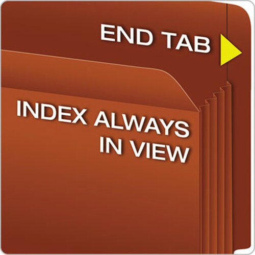 Pendaflex® Heavy-Duty End Tab File Pockets, 3.5" Expansion, Legal Size, Red Fiber, 10/Box Item: PFX95545
