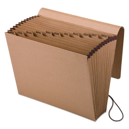 Pendaflex® Kraft Indexed Expanding File, 12 Sections, Elastic Cord Closure, 1/12-Cut Tabs, Letter Size, Brown Item: PFXK17MOX