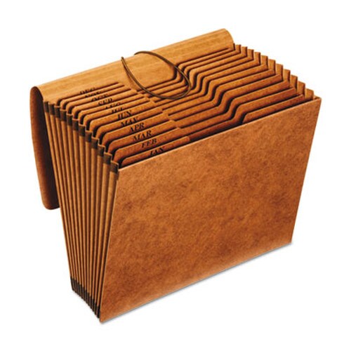 Pendaflex® Heavy-Duty Expanding File with Reinforced Flap, 12 Sections, Elastic Cord Closure, 1/3-Cut Tabs, Letter Size, Redrope Item: PFXR117MLHD