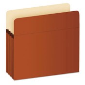 Pendaflex® Pocket File, 3.5" Expansion, Letter Size, Red Fiber Item: PFXS24E