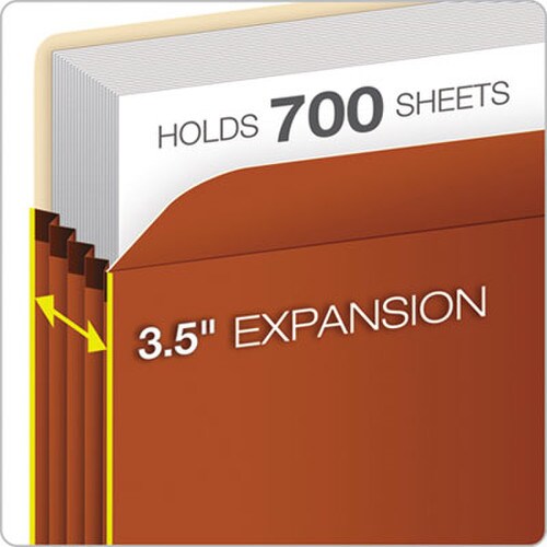 Pendaflex® Pocket File, 3.5" Expansion, Legal Size, Red Fiber Item: PFXS26E