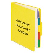 Pendaflex® Vertical-Style Personnel Folders, 2" Expansion, 5 Dividers, 2 Fasteners, Letter Size, Yellow Exterior Item: PFXSER1YEL