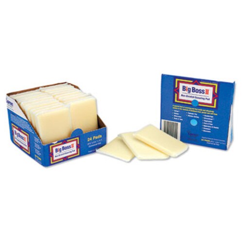 Big Boss II™ Non-Scratch Scouring Pads, 3.5 x 5.5, Yellow, 24/Carton Item: PUXV890116