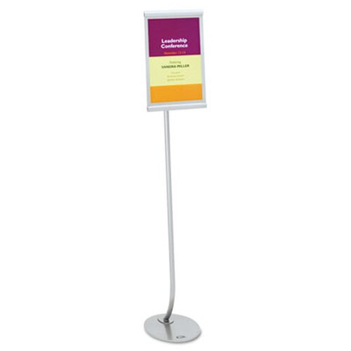 Quartet® Designer Sign Stand, Silver Aluminum Frame, 11 x 17 Item: QRT7922