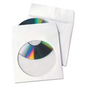 Quality Park™ Tech-No-Tear Poly/Paper CD/DVD Sleeves, 1 Disc Capacity, White, 100/Box Item: QUA77203