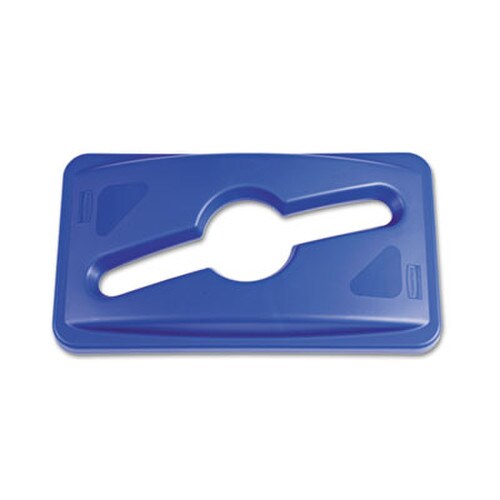 Rubbermaid® Commercial Slim Jim Single Stream Recycling Top for Slim Jim Containers, 12.1w x 21d x 2.75h, Blue Item: RCP1788372