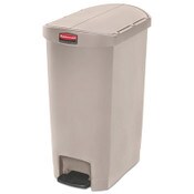 Rubbermaid® Commercial Slim Jim Streamline Resin Step-On Container, End Step Style, 13 gal, Polyethylene, Beige Item: RCP1883459