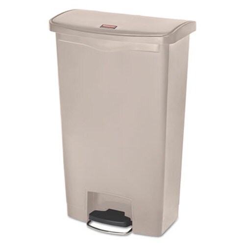Rubbermaid® Commercial Streamline Resin Step-On Container, Front Step Style, 18 gal, Polyethylene, Beige Item: RCP1883460