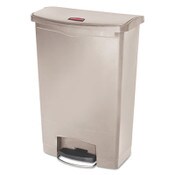 Rubbermaid® Commercial Streamline Resin Step-On Container, Front Step Style, 24 gal, Polyethylene, Beige Item: RCP1883552